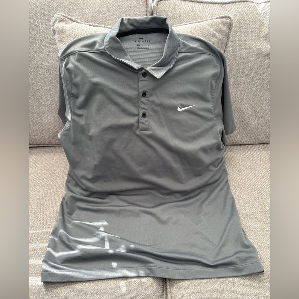 Nike Men's Charcoal Dri-FIT Polo Shirt -L